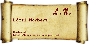 Lóczi Norbert névjegykártya